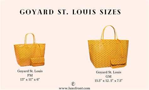 goyard bag st louis|Goyard st louis tote sizes.